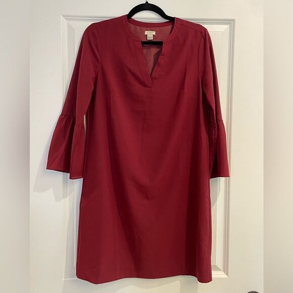 EUC J. Crew cranberry shift dress Sz. 2 - Picture 1 of 5